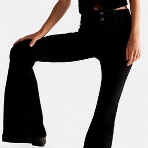 High-Waist Black Flared Bottoms